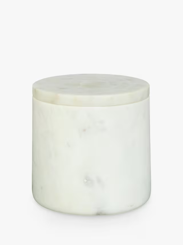 Sohom - White Marble container H10 x W11cm