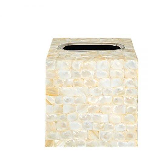 MOP Baker - Mother of Pearl Metal Tissue Cover with oval opening - 13 cm