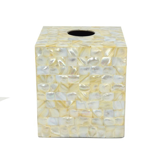 MOP Barker - Mother of Pearl Metal Tissue Cover with circular opening