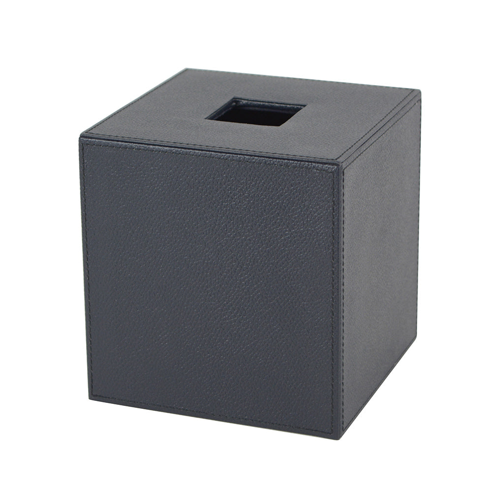 Stratford - Navy Leather Tissue Box Cover