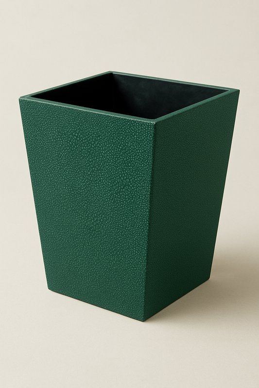 Goverham - Faux Shagreen Bin - Green - Dimensions H: 27 x W: 23 x D: 23 cm - NEW