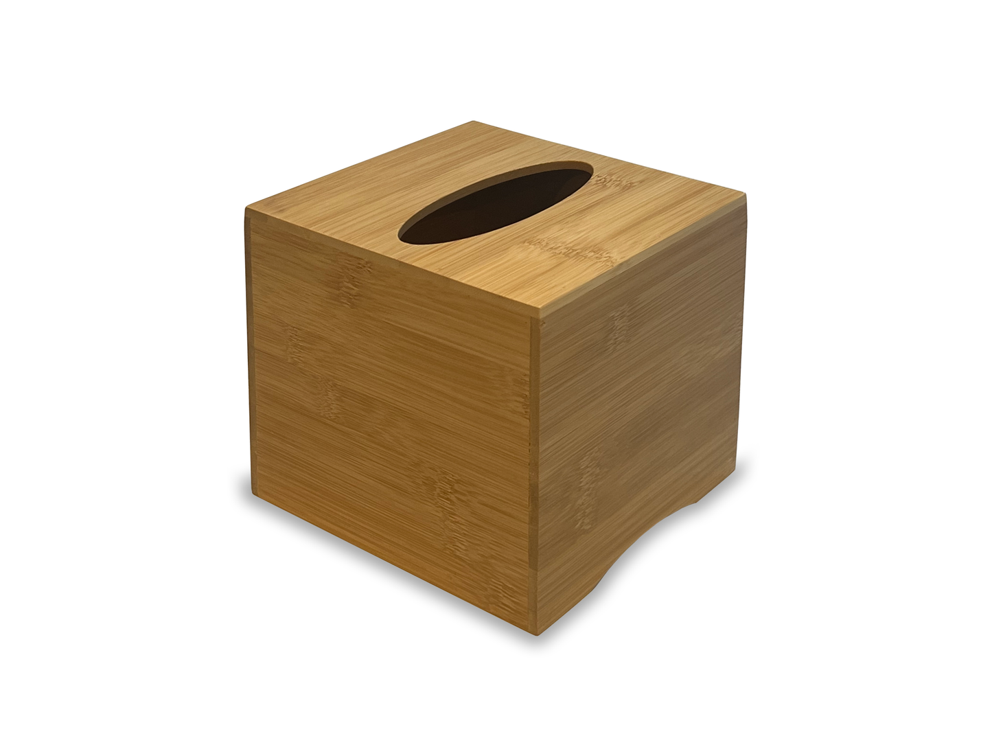 Bamboo Natural Square Cubed Tissue Box Cover - 15.5 cm
