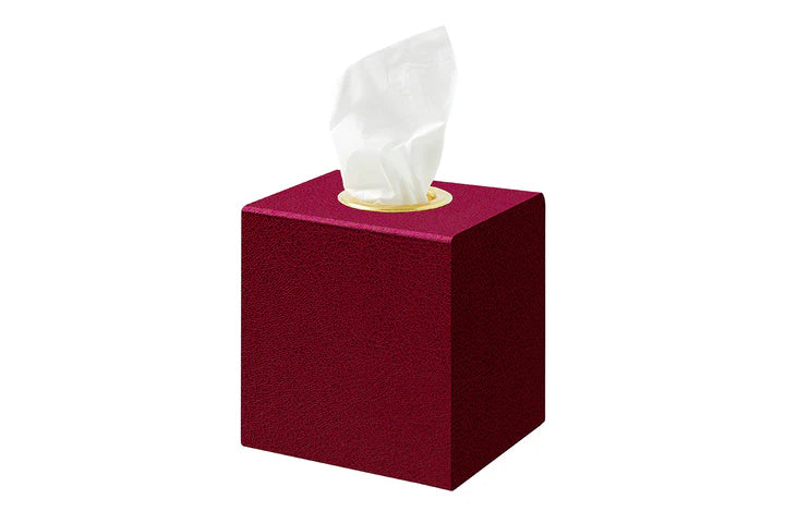 Reddy - Carmine Faux Leather Tissue Box Cubed Cover 14cm