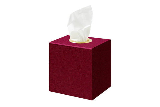 Reddy - Carmine Faux Leather Tissue Box Cubed Cover 14cm