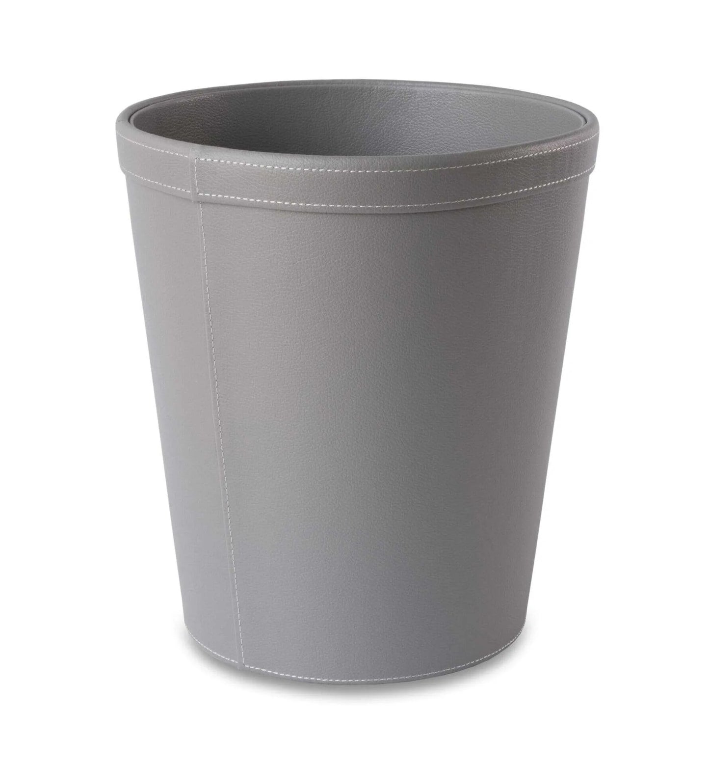 Grey Circular Faux Leather Wastebin -  Dimension:H29cm x W26cm