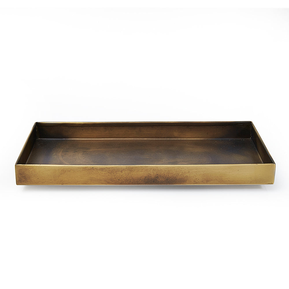 Coupen - Antique Brass Tray -Length: 30 cm/11.8  inch - Width: 14.5 cm/5.7 inch - Height: 4 cm/1.57 inch