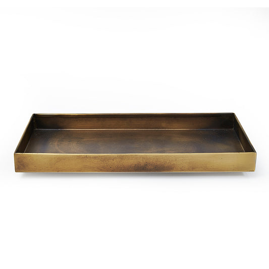 Coupen - Antique Brass Tray -Length: 30 cm/11.8  inch - Width: 14.5 cm/5.7 inch - Height: 4 cm/1.57 inch