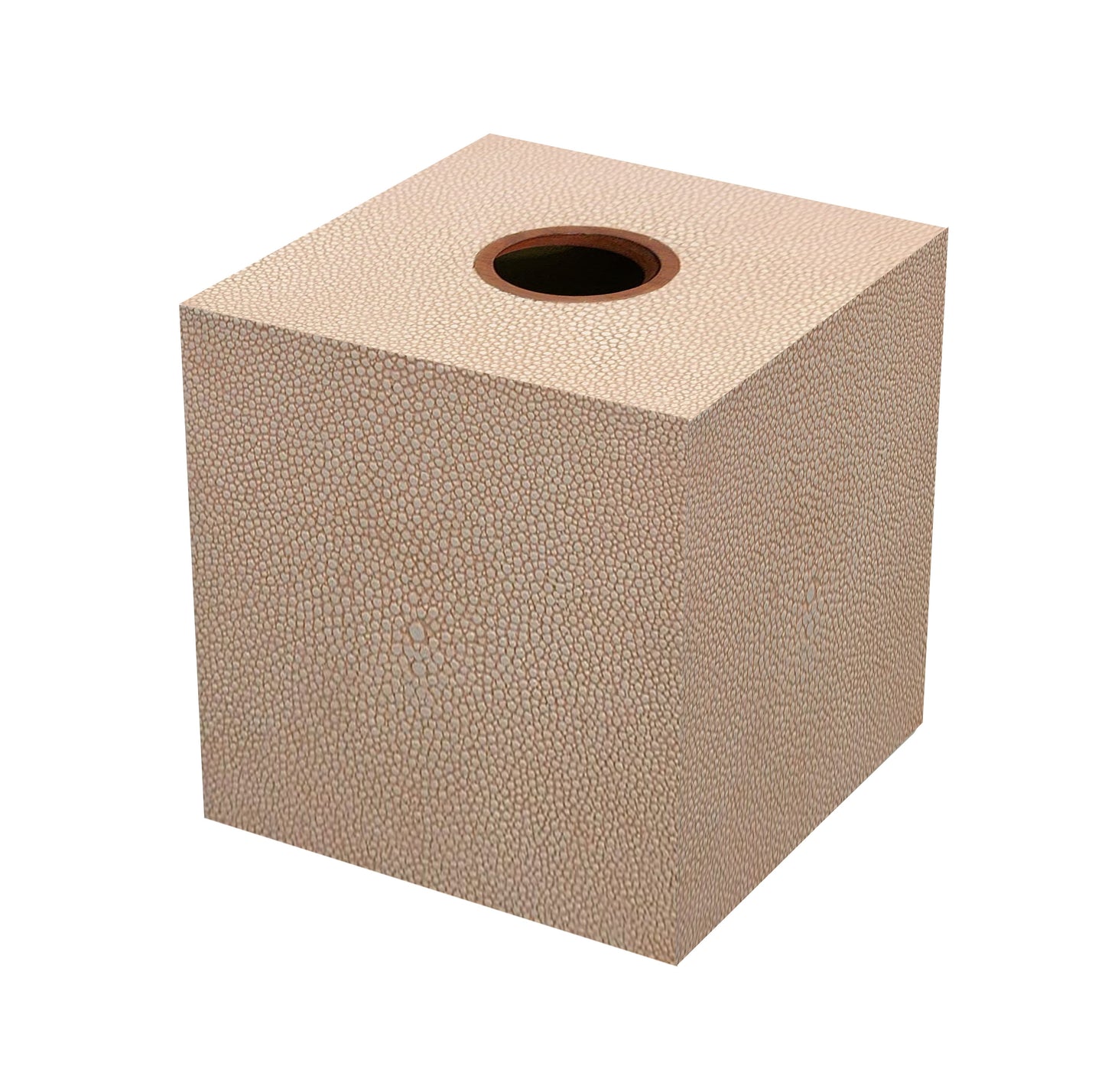 Plankston blush pink faux shagreen tissue box holder 14cm"