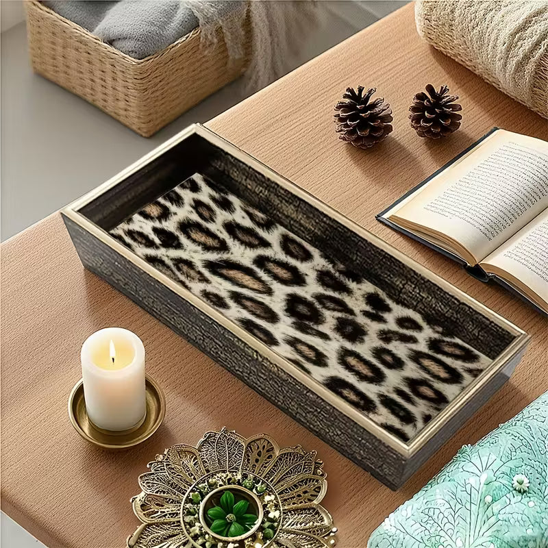 Catch -  NEW Leopard print style rectangular tray -  Tray 28cm