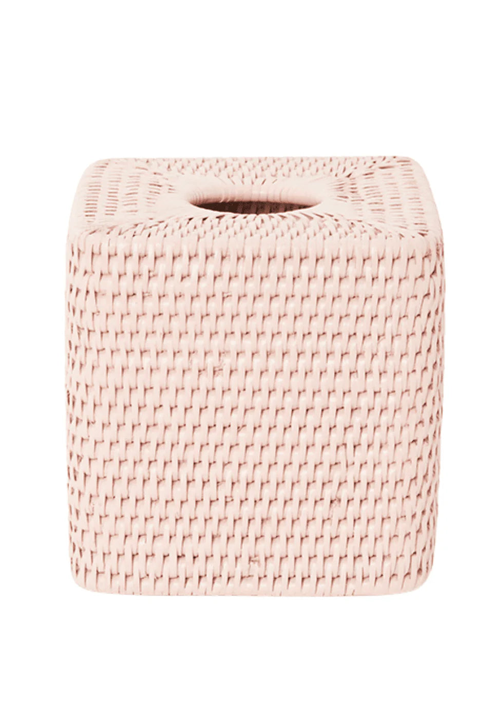Pink Rattan  Cubed Tissue Box Cover - 14cm