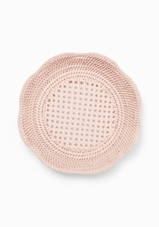 Rattan Serving Tray - PINK - 25cm