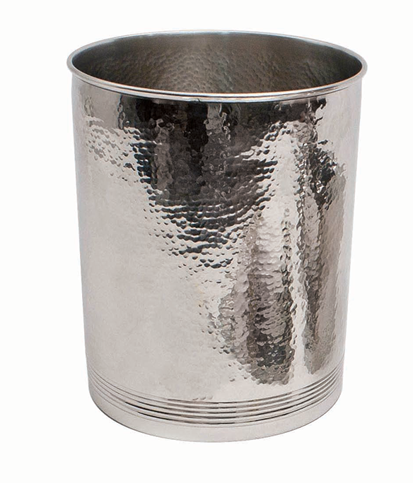 Hammersmith - Hammered Metal Waste Bin with additional lined detailed - SALE