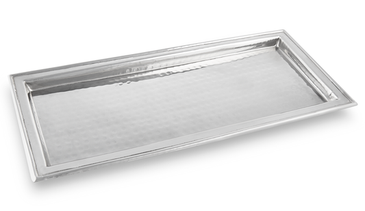 Hammersmith hammered metal display tray with glossy finish, 36cm x 35cm