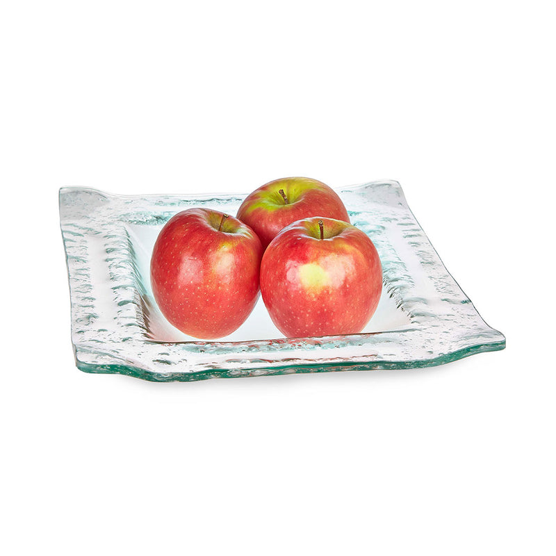 Hanson - Square Textured Glass Fruit Bowl