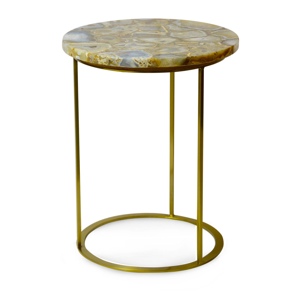 Ledbury - Cream Brazilian Agate Stone on a Brass Frame