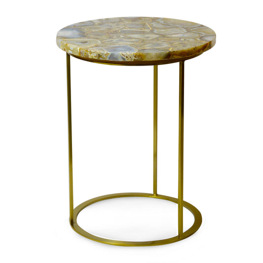 Ledbury - Cream Brazilian Agate Stone on a Brass Frame