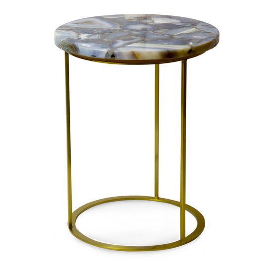 Richmond - Handcrafted brazilian agate stone on a brass antique finish steel frame