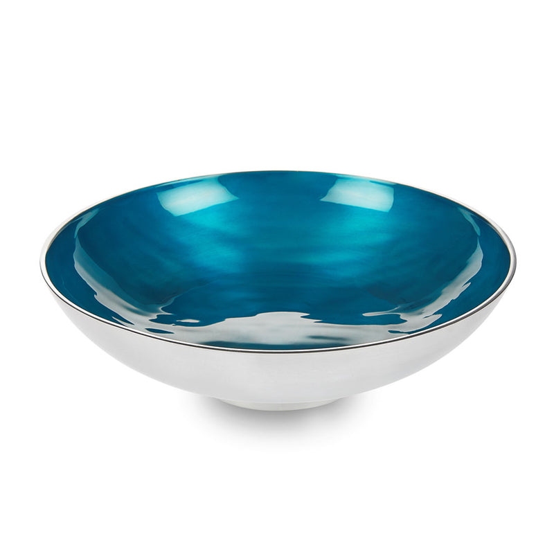 Beaumont - Round Metal & Blue Enamel Fruit Bowl