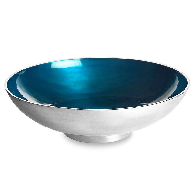 Beaumont - Round Metal & Blue Enamel Fruit Bowl