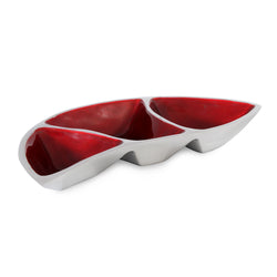 Lima - Red Enamel & Metal Snack Dish