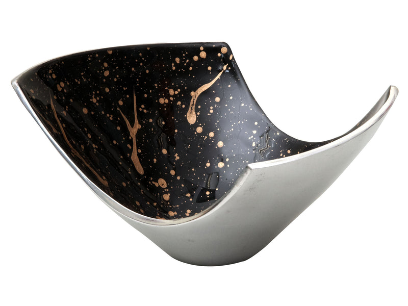 Lex - Black Enamel Textured Fruit Bowl