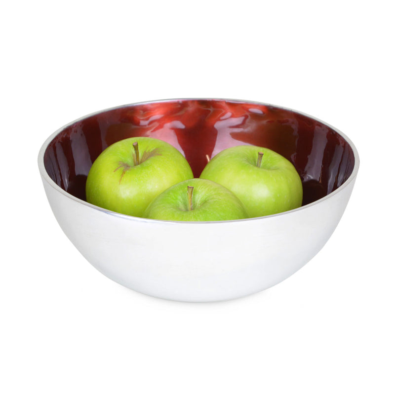 Eclips - Round Red Enamel & Metal Bowl