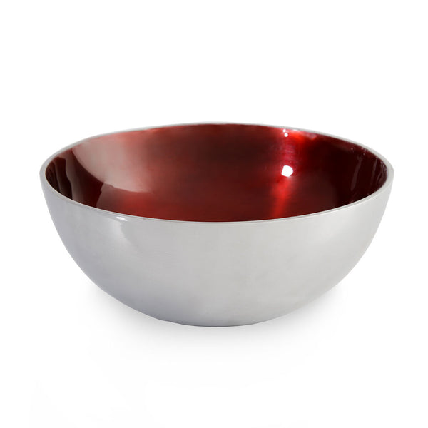 Eclips - Round Red Enamel & Metal Bowl