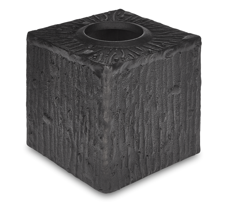 Portobello - Black  Bark likeTextured Tissue Box Cover