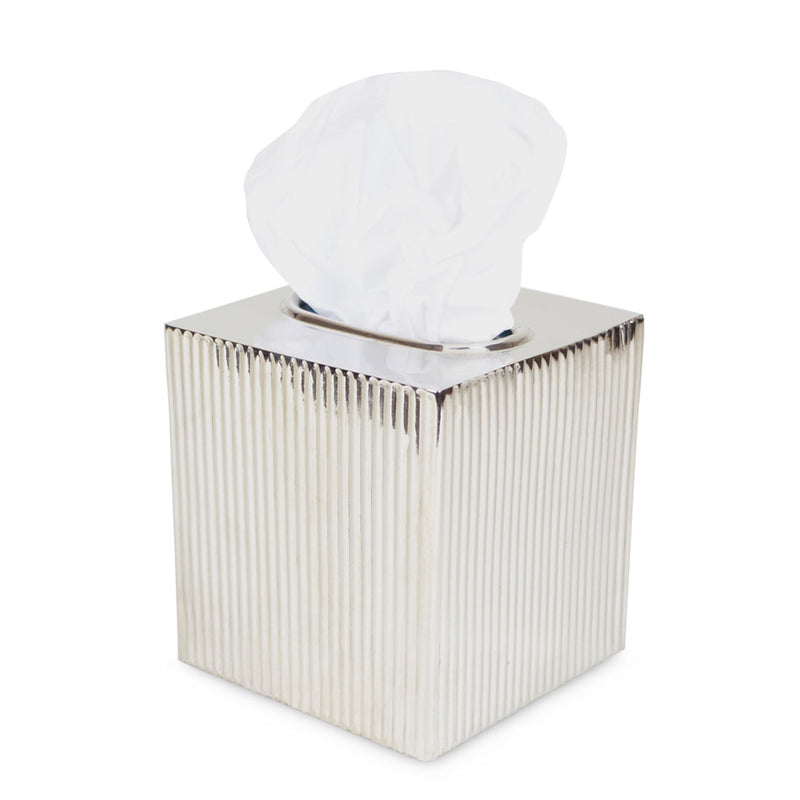 Diana - Ribbed Metal Tissue Box Cover - 13 cm in size - back in stock