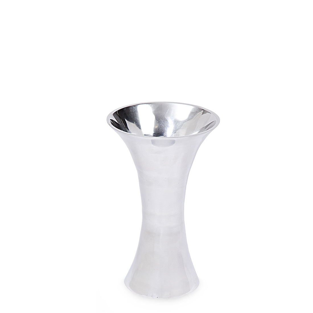Tulip - Hourglass Shaped Brushed Metal Vase