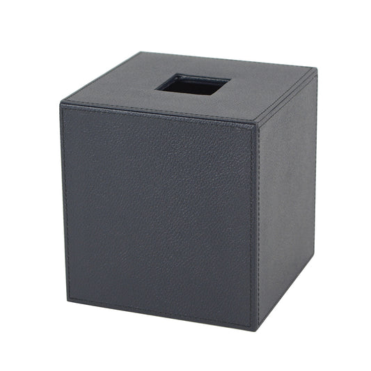 Stratford - Navy Leather Tissue Box Cover