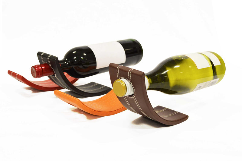 Eveny - Orange Crocodile Leather Wine Holder